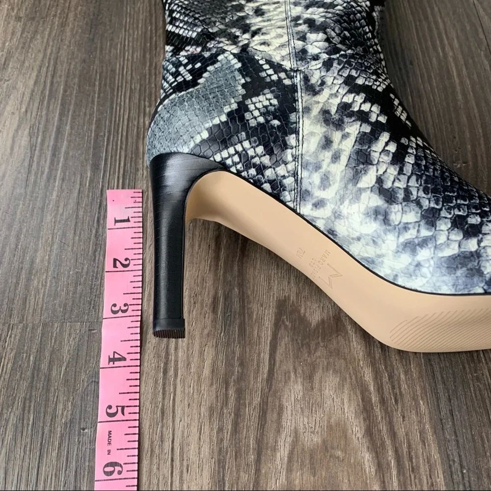 Marc Fisher NWT Zadia2 Animal Print Knee Heeled Boots - Picture 10 of 14